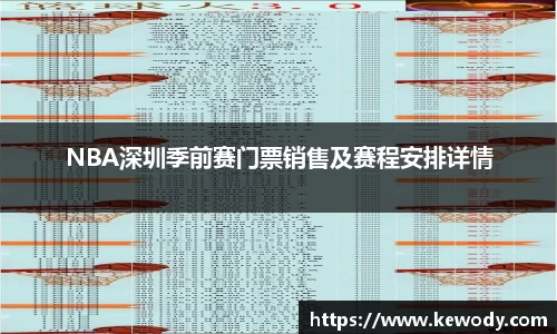 NBA深圳季前赛门票销售及赛程安排详情